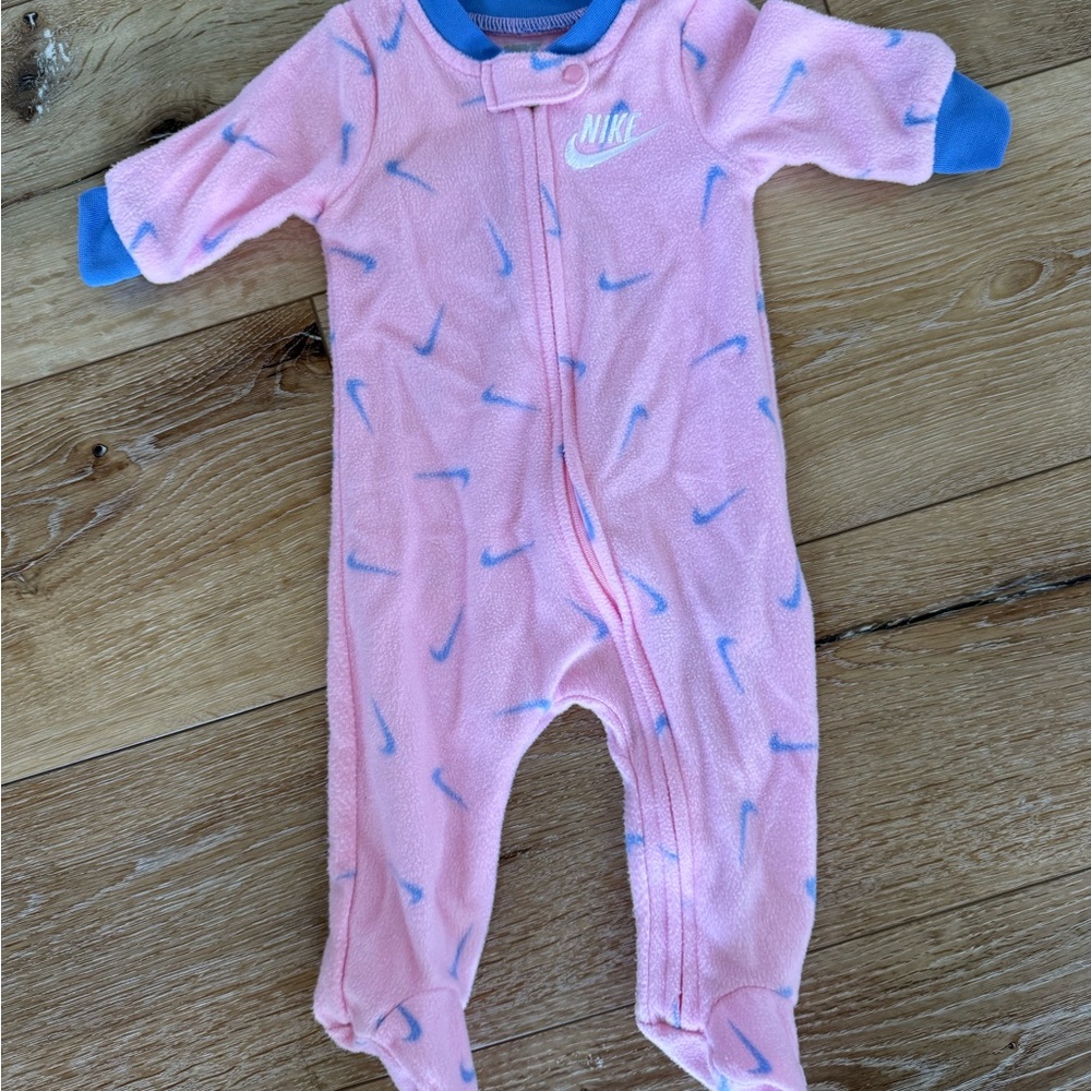 Nike Pink and Blue Footed One Piece with Zipper